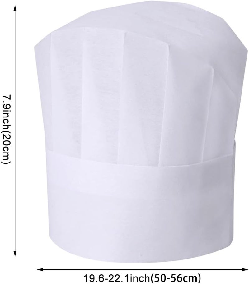 Yeios 24 Pack Chef Hat for Kids for Adults Adjustable Chef Hats Disposable Chefs Hat DIY Kids Bakers Hats for Party,Pizza,DIY,Cooking,Bakery 7.9inch Tall White - Image 5